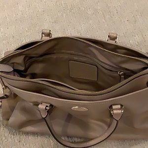 Taupe leather Coach shoulder/satchel